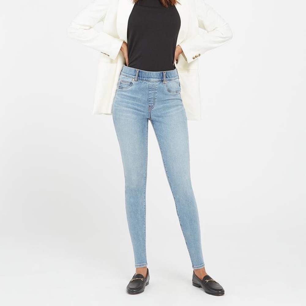SPANX Light Blue High-Waist Skinny Jeans